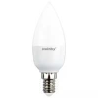 Светодиодная LED лампа свеча Smartbuy C37 E14 7W(550lm) 6000K 6K матовая пластик SBL-C37-07-60K-E14