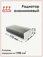 Радиаторный алюминиевый профиль 172х41х150 мм. Радиатор охлаждения, теплоотвод, охлаждение светодиодов