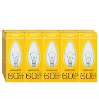 Упаковка ламп накаливания 10 шт. СТАРТ прозрачная ДС, E14, C37, 60Вт
