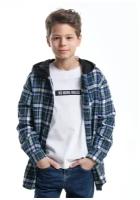 Рубашка для мальчиков Mini Maxi, модель 7740, цвет синий/зеленый/клетка (122)