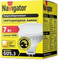 Светодиодная лампа Navigator 61 382 диммируемая, GU5.3 MR16, 7 Вт, теплого света 3000К, 1 шт