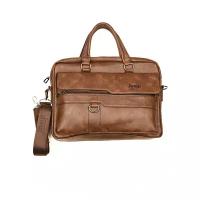 Деловой мужской портфель на ремне сумка-мессенджер Jeep Buluo, коричневый