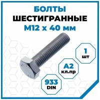 Болты Стройметиз 1.75 М12х40, DIN 933, класс прочности А2, 1 шт