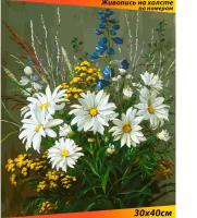 Белоснежка картина по номерам Полевые ромашки, 131-AS, 40 х 30 см, разноцветный
