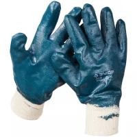 ЗУБР HARD, L(9), с манжетой, маслобензостойкие, износостойкие, перчатки с нитриловым покрытием, Профессионал (11272-L)