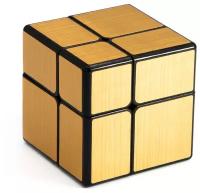 Зеркальный Кубик Рубика 2x2 QiYi MoFangGe Mirror Blocks 2х2 / Головоломка для подарка / Золотой Gold 2 на 2