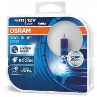 Лампа галогенная Osram H11 80W PGJ19-2 +50% Cool Blue Boost 5000K, 2шт, 12V, 62211CBB2