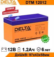Аккумуляторная батарея Delta DTM 12012, 12 В 0,8 Ач, аккумулятор для ИБП, UPS, детского электромобиля