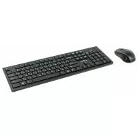 Клавиатура и мышь Wireless Oklick 250M черные, USB, slim, 997834