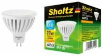 Лампа светодиодная энергосберегающая Sholtz 11Вт 220В софит MR16 GU5.3 2700К керамика (Шольц) LMR3139