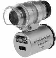 Микроскоп 60х мини с подсветкой (2 LED) и ультрафиолетом (9882)