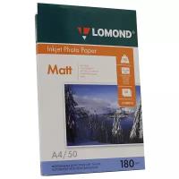 Фотобумага матовая односторонняя для струйных принтеров Lomond 0102014, А4, 180 г/м2, 50 л