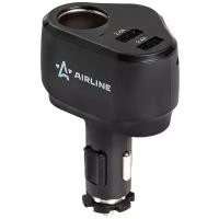 Прикуриватель-разветвитель 1 гнездо + 2xUSB 2.4A+2.4A PRO (AEBD070), Аirline