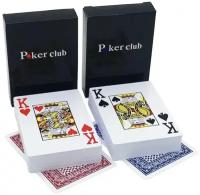 Игральные карты Poker Club пластиковые, 2 колоды (синяя и красная)