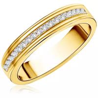 Кольцо обручальное Бронницкий Ювелир желтое золото, 585 проба, бриллиант