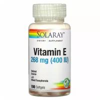 Solaray Vitamin E 268 mg (400 IU) d-Alpha Tocopherol with Mixed Tocopherol 100 мягих капсул (Solaray)
