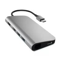 USB-концентратор Satechi Aluminum Multi-Port Adapter 4K with Ethernet, разъемов: 4, space gray