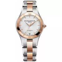 Наручные часы BAUME & MERCIER женские, кварцевые, корпус нерж. сталь + золото, антибликовое покрытие стекла