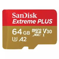 Карта памяти 64Gb - SanDisk MicroSD Extreme Plus Class 10 SD