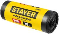 STAYER HEAVY DUTY, 300 л, 10 шт, черные, особопрочные, строительные мусорные мешки (39157-300)