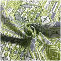 Ткань декоративная интерьерная пэчворк зеленый, ширина 280 см, отрез 1 метр