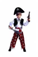 Карнавальный костюм детский 7012 пират р.104-52 для мальчиков, на утренник, на Хэллоуин, на новый год, на праздник, для сценок