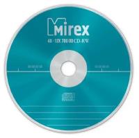 Диск CD-RW Mirex 700MB, 4х-12x, комплект 10шт, Cake Box (UL121002A8L)