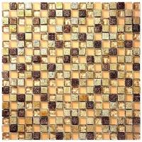 Мозаика из стекло мрамор агломерат Natural Mosaic BDA-1521 оранжевый квадрат