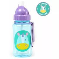 Поильник с трубочкой SKIP HOP Zoo Straw Bottle, 350 мл Unicorn