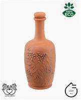 Бутылка гижи Керамика для вина 1,1 л, глиняная, ручная роспись/работа
