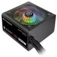Блок питания 500Вт Thermaltake Smart RGB (APFC,120мм,2PCI-E,6SATA,80+,подсветка)[PS-SPR-0500NHSAWE-1]