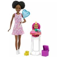 Набор игровой Barbie Няня Скиппер 2 куклы с аксессуарами Кормление 4 GRP41