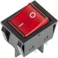 Выключатель клавишный 250В 25А (4с) ON-OFF красн. с подсветкой REXANT 36-2343
