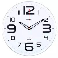 Часы настенные APEYRON круг d250х50 белый пластик плавный ход, АА*1шт нет в компл PL200911