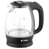 Чайник DELTA DL-1203, черный/прозрачный
