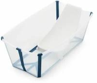 Ванночка с горкой Stokke Flexi Bath Bundle, Tub with Newborn Support Transparent Blue 531504