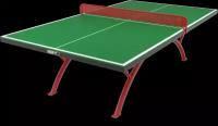 Антивандальный теннисный стол для игры в настольный теннис UNIX Line 14 mm SMC зеленый (Green/Red), антибликовое покрытие, в комплекте сетка, 2 ракетки, 3 мяча UNIXLINE