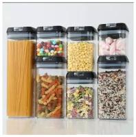 Банки для хранения сыпучих продуктов, кухонный набор пластиковых контейнеров с герметичной крышкой для еды, 7 шт