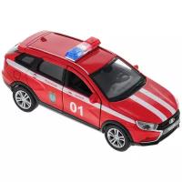 Легковой автомобиль Welly Lada Westa SW Cross Пожарная охрана (43763FS) 1:34, 10 см