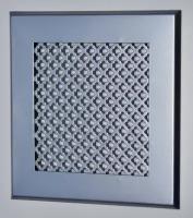 Вентиляционная решетка металлическая на магнитах 150х150мм, тип перфорации мелкий цветок, хром