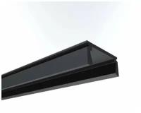 П-образный алюминиевый профиль Apeyron 08-05-01Ч черного цвета шириной до 10 мм, 1000х15.2х6 мм, без рассеивателя, без заглушек