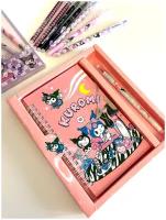 Подарочный набор для девочек KUROMI блокнот 18*13 см на замке и гелевой ручкой пиши стирай