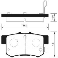 SANGSIN колодки тормозные ЗАД HONDA ACCORD 90-/CIVIC 97-/CR-V II/FR-V/PRELUDE 92-00 SP1368