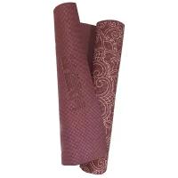 Мат для йоги LiveUp PRINTED YOGA MAT-RED цвет:бордовый, размер:173x61x0,6см