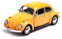 Машина металлическая VOLKSWAGEN BEETLE 1967, 1:32, открываются двери, инерция, цвет жёлтый