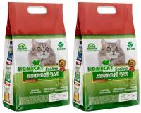 HOMECAT эколайн зеленый ЧАЙ наполнитель комкующийся для туалета кошек (12 + 12 л)