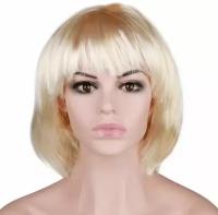 Карнавальный праздничный парик из искусственного волоса Riota Каре, 110 гр, натуральный блонд, 1 шт