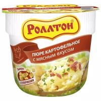 Пюре картофельное с мясным вкусом и сухариками ТМ Роллтон