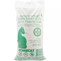 HOMECAT 20 кг древесный наполнитель для кошачьих туалетов мелкие гранулы