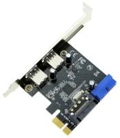 Контроллер GSMIN SK1 PCI-E Express USB 3.0 x 2 20-pin 15-pin SATA (Черный)